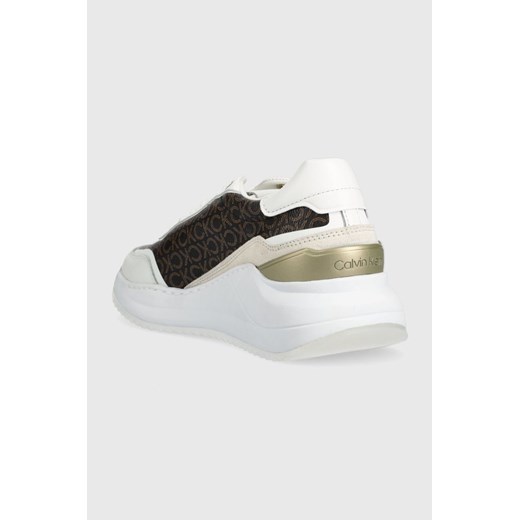 Buty sportowe damskie białe Calvin Klein sneakersy sznurowane 