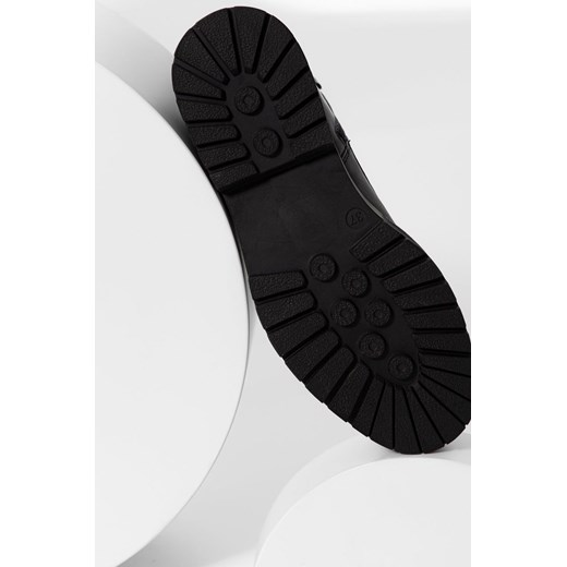 Answear Lab botki skórzane damskie kolor czarny na platformie lekko ocieplone Answear Lab 38 ANSWEAR.com