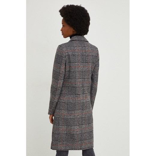Answear Lab płaszcz z wełną kolor czarny przejściowy dwurzędowy Answear Lab XL ANSWEAR.com