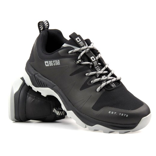Sneakersy, trekkingi męskie z technologią Memory Foam - BIG STAR KK174087, czarne ze sklepu ulubioneobuwie w kategorii Buty trekkingowe męskie - zdjęcie 145417266
