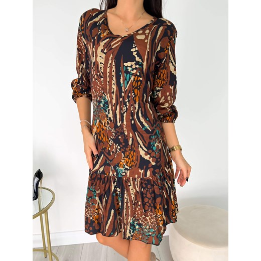 Wzorzysta Sukienka Oversize Modnakiecka.pl 36 ModnaKiecka.pl
