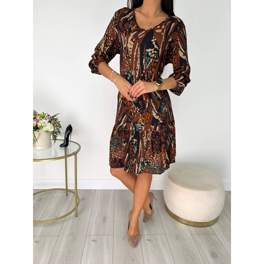 Wzorzysta Sukienka Oversize Modnakiecka.pl 38 ModnaKiecka.pl