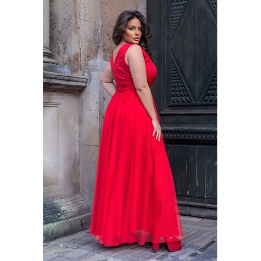 Sukienka Model 248-02/1 Plus Size Red (42) Bicotone 48 DobraKiecka