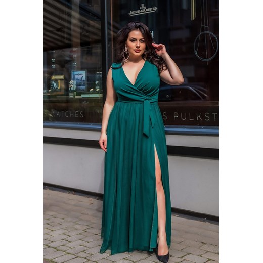 Sukienka Model 248-13/1 Plus Size Green (42) Bicotone 44 DobraKiecka