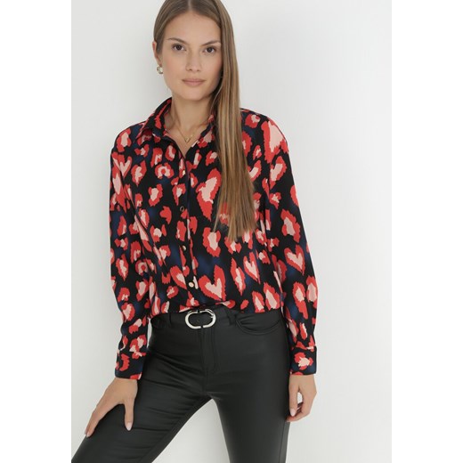 Czarno-Czerwona Koszula w Cętki Loiphe ze sklepu Born2be Odzież w kategorii Koszule damskie - zdjęcie 145471866
