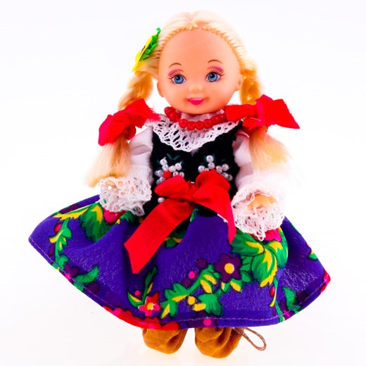 Lalka ludowa - góralski strój regionalny - 11 cm folkstar-pl fioletowy gorset