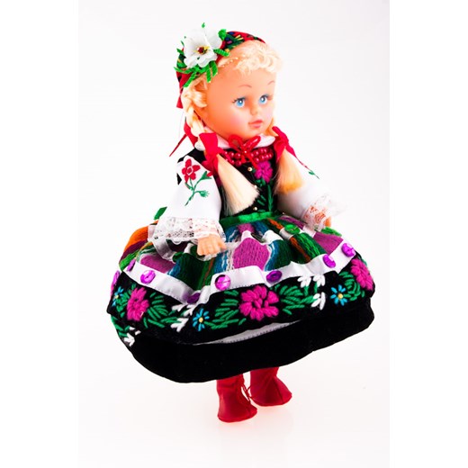 Łowicki strój regionalny - lalka ludowa ubrana w strój Mazowsza - 23 cm folkstar-pl czarny biżuteria