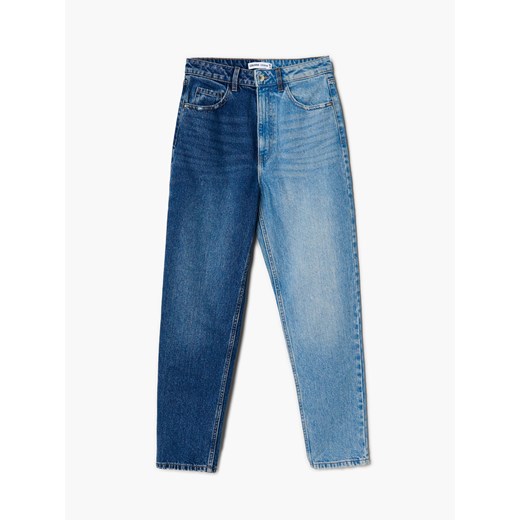 Cropp - Dwukolorowe mom jeans - Niebieski Cropp 32 Cropp