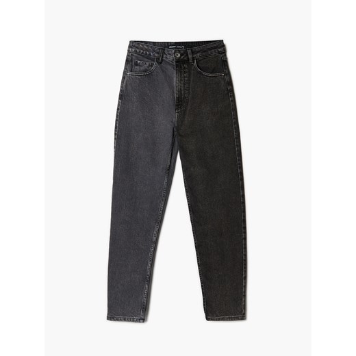 Cropp - Dwukolorowe mom jeans - Szary Cropp 38 Cropp
