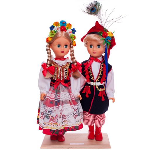 Para krakowska - lalki ubrane w krakowskie stroje ludowe - 40 cm folkstar-pl brazowy biżuteria