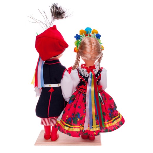 Para krakowska - lalki ubrane w krakowskie stroje ludowe - 40 cm folkstar-pl czerwony chusta