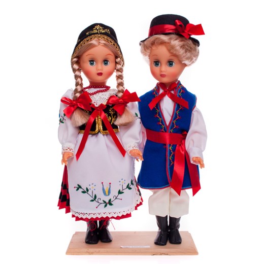 Para kaszubska - lalki ubrane w kaszubskie stroje ludowe - 40 cm folkstar-pl rozowy aksamitne