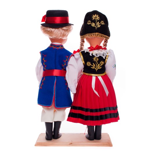 Para kaszubska - lalki ubrane w kaszubskie stroje ludowe - 40 cm folkstar-pl granatowy bluzka