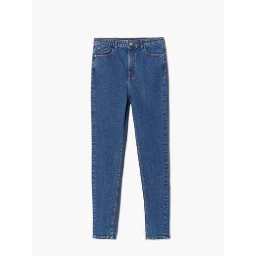 Cropp - Niebieskie jeansy high waist - Niebieski Cropp 40 Cropp