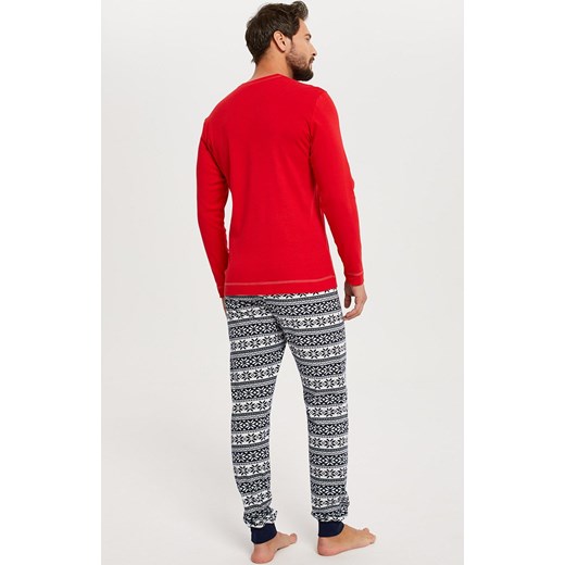 Świąteczna piżama męska z długim rękawem i długimi nogawkami Arktyka, Kolor czerwono-granatowy, Rozmiar S, Italian Fashion ze sklepu Intymna w kategorii Piżamy męskie - zdjęcie 145796366