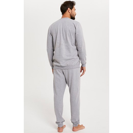 Komplet męski z długi rękawem i długimi nogawkami Fox, Kolor szary melanż, Rozmiar S, Italian Fashion ze sklepu Intymna w kategorii Piżamy męskie - zdjęcie 145796405
