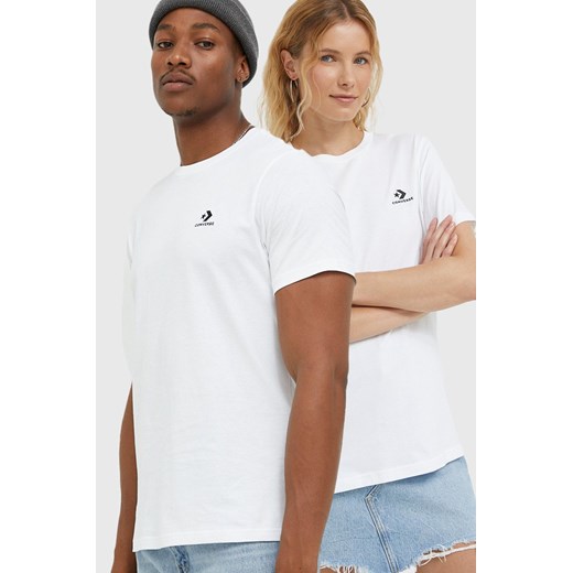 Converse t-shirt bawełniany kolor biały 10023876.A01-WHITE ze sklepu ANSWEAR.com w kategorii T-shirty męskie - zdjęcie 145832155