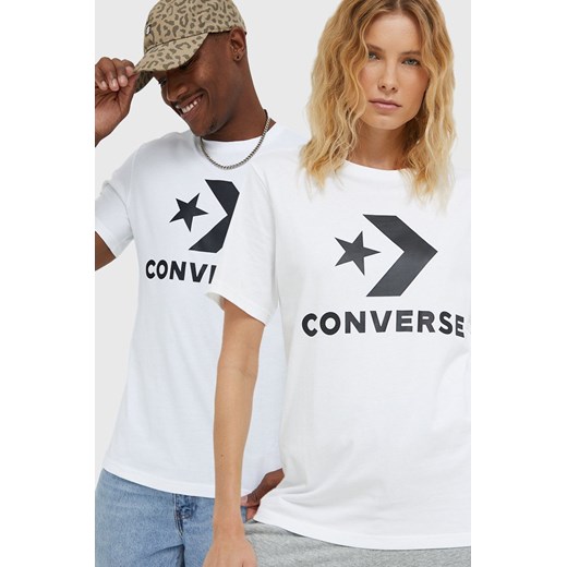 Converse t-shirt bawełniany kolor biały z nadrukiem Converse M ANSWEAR.com