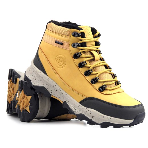 Trekkingi, buty zimowe męskie - CROSS JEANS KK1R4026C, camel ze sklepu ulubioneobuwie w kategorii Buty trekkingowe męskie - zdjęcie 145834798