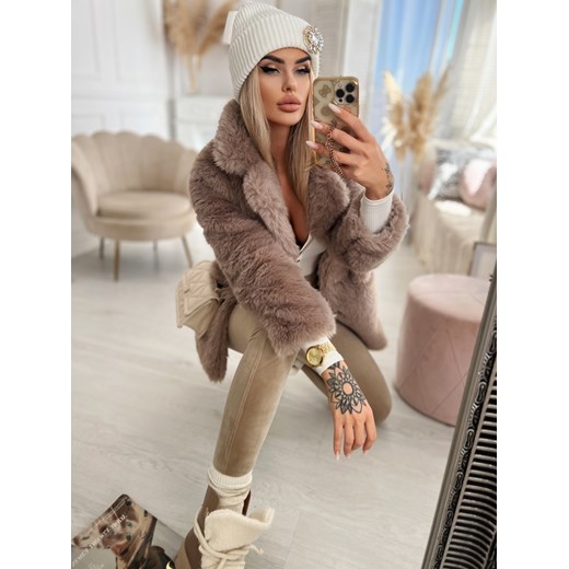 Płaszcz futro cappuccino Tendre H266 S/36 Charlotte Fashion