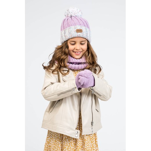 Zimowy komplet dziewczęcy czapka, komin, rękawiczki Pamami Uniwersalny PaMaMi