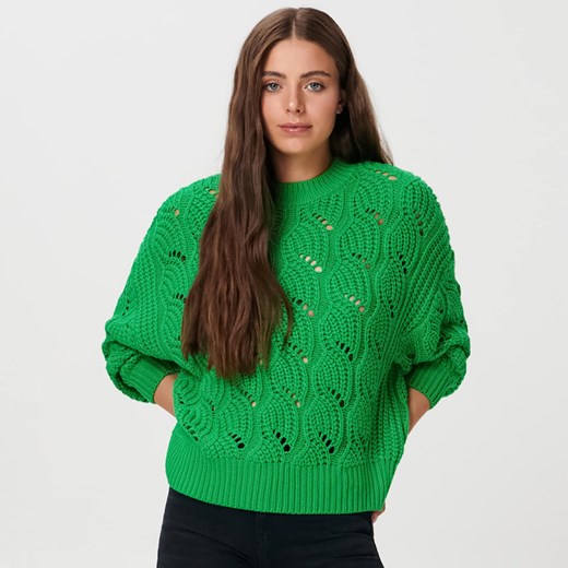 Sinsay - Sweter z ozdobnym splotem - Zielony Sinsay XXS Sinsay