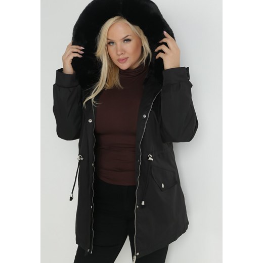 Parka damska Born2be czarna casual 