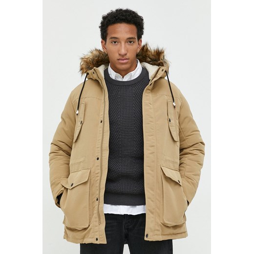 Jack &amp; Jones parka męska kolor beżowy zimowa Jack & Jones S ANSWEAR.com