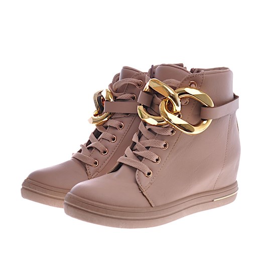 Botki na koturnie sznurowane 