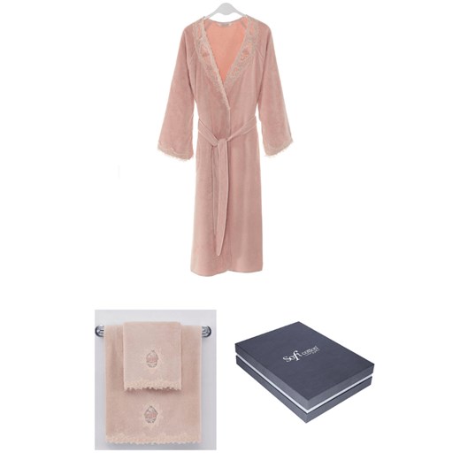 Szlafrok DESTAN + ręczniki + pudełko Soft Cotton S SoftCotton.pl