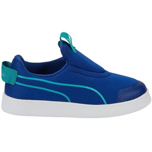 Buty Puma Courtflex v2 Slip On Ps Jr 374858 11 niebieskie ze sklepu ButyModne.pl w kategorii Trampki dziecięce - zdjęcie 145936069