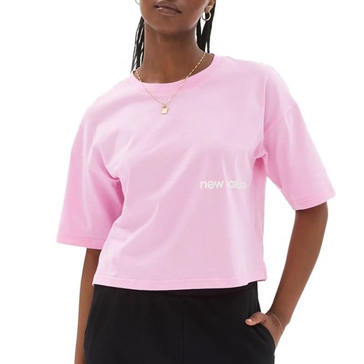 Bluzka damska różowa New Balance bawełniana 