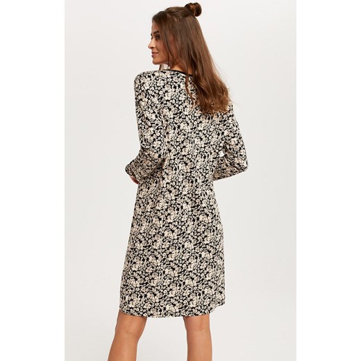 Koszula nocna damska na długi rękaw Gujana, Kolor czarno-beżowy, Rozmiar S, Italian Fashion ze sklepu Intymna w kategorii Koszule nocne - zdjęcie 145964657