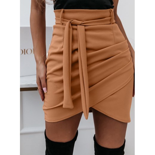 Asymetryczna spódniczka Niccole - odcienie brązu - odcienie brązu ze sklepu pakuten.pl w kategorii Spódnice - zdjęcie 145975406
