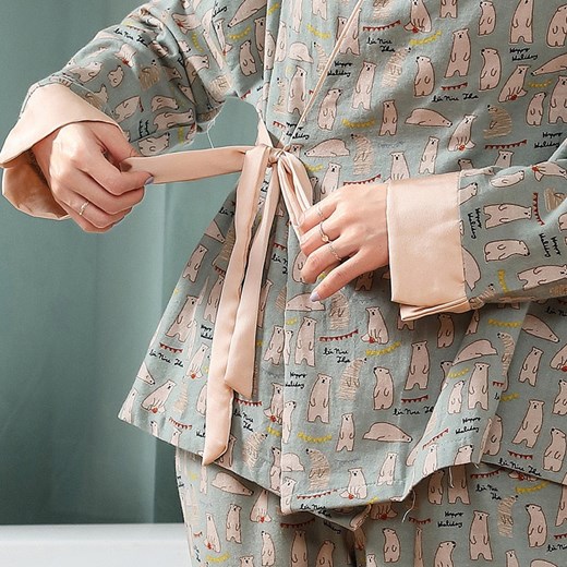 Piżama damska z długimi spodniami - Zielony / M ze sklepu Valetta.pl w kategorii Piżamy damskie - zdjęcie 146017359