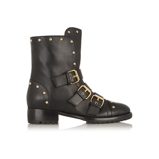 Studded leather ankle boots