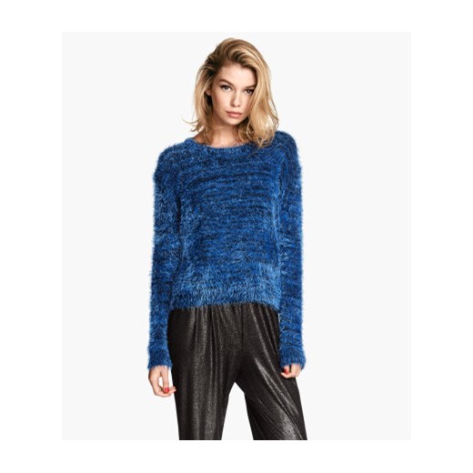  Sweter z szenili  h-m niebieski długie