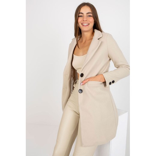 Płaszcz Damski Model YP-PL-cwd0449.64 Light Beige (L) Yups XL DobraKiecka