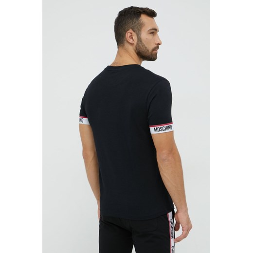 Moschino Underwear t-shirt bawełniany kolor czarny z aplikacją XL ANSWEAR.com