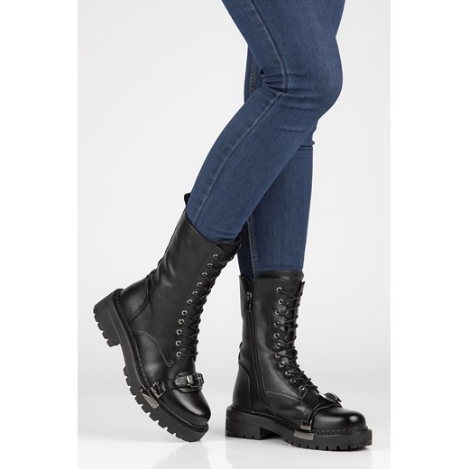 Czarne wysokie glany damskie FILIPPO DBT4075/22 Filippo 39 okazyjna cena suzana.pl