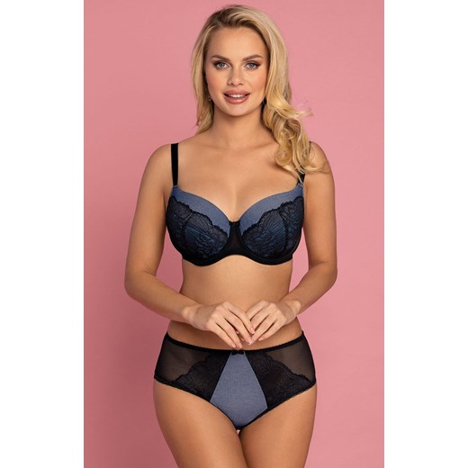 Biustonosz typu full cup VB-438, Kolor czarny-jeans, Rozmiar 70D, Vena ze sklepu Intymna w kategorii Biustonosze - zdjęcie 146170387