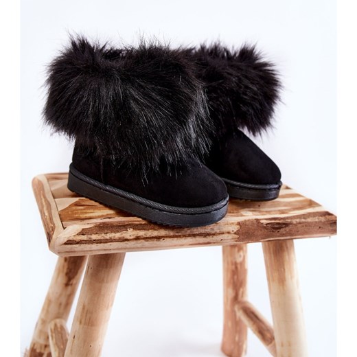 Buty zimowe dziecięce czarne bez zapięcia śniegowce