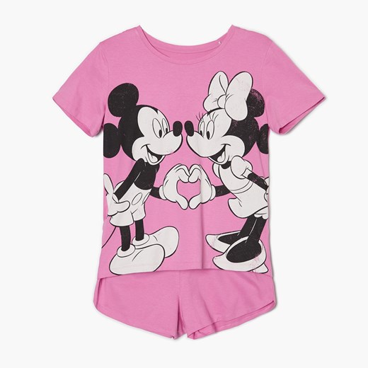 Cropp - Piżama z nadrukiem Mickey Mouse - Różowy Cropp L okazyjna cena Cropp