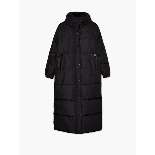 Cropp - Czarny płaszcz puffer - czarny ze sklepu Cropp w kategorii Płaszcze damskie - zdjęcie 146235027