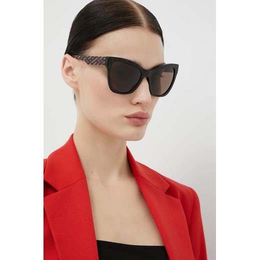 Versace okulary przeciwsłoneczne damskie kolor brązowy Versace 56 ANSWEAR.com