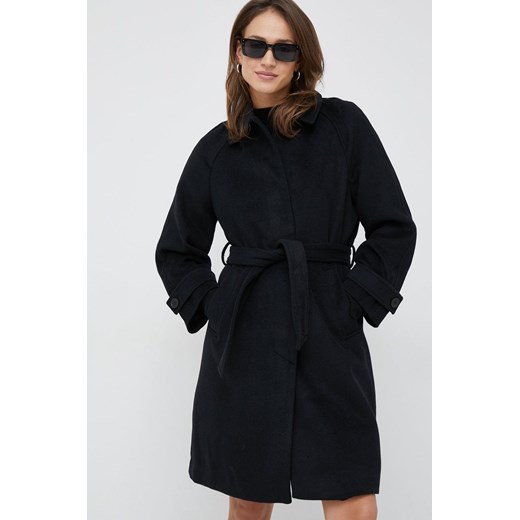 Vero Moda płaszcz z domieszką wełny kolor czarny przejściowy Vero Moda XS ANSWEAR.com