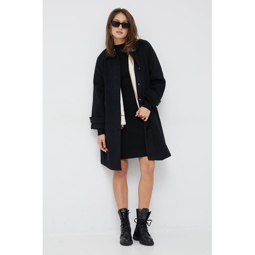 Vero Moda płaszcz z domieszką wełny kolor czarny przejściowy Vero Moda L ANSWEAR.com