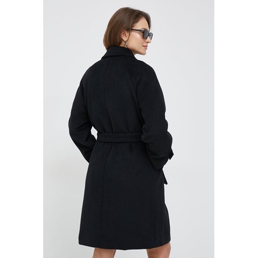 Vero Moda płaszcz z domieszką wełny kolor czarny przejściowy Vero Moda L ANSWEAR.com