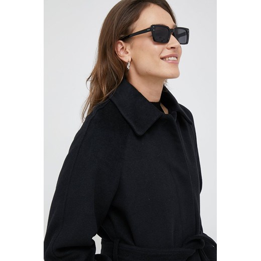 Vero Moda płaszcz z domieszką wełny kolor czarny przejściowy Vero Moda S ANSWEAR.com