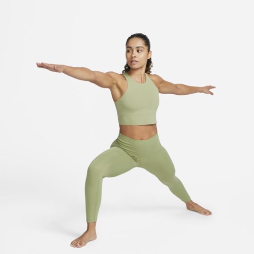 Damska koszulka bez rękawów o skróconym kroju Nike Yoga Dri-FIT Luxe - Zieleń Nike XL Nike poland